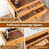 Bamboo vanity with mirror and 2 storage drawers 99206002