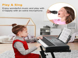 61 Key Kids Piano Toy with Adjustable Stand & Microphone - Multifunctional Electronic Keyboard with 87964547