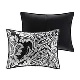 7 Piece Cotton Printed Comforter Set Black King B03597262