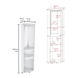 Chicago 75" H Mirrored Corner Bar Cabinet, With Glass Doors, Two Shelves and Stemware B070P210742