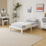 ZNTS Basic bed frame washed white Twin 197.2*96.5*30.5cm wooden bed 44548058