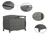FCH 90*58*99cm Three Drawers With Seat Belt Baby Wooden Bed Nursing Table Grey 28089401