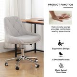 Modern teddy fleece fabric with chrome legs living room furniture dining chair, soft and W210127513