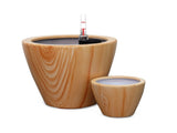 2-Pack 10 in. Light Wood Plastic Self-watering Planter Pot B046P144618