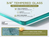 34" W x 68" H Bathroom Shower Door, Frameless Fixed 3/8" Thick Clear Tempered Glass Door T5595P495204