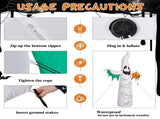12ft Inflatable Halloween Decor with Flashing Bats & Ghosts, 4 LED Lights 82 String Lights, 46857457