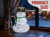4FT Lighted Snowman and Squirrel Christmas Yard Decorations, Pre-lit Pull Up Snowman with 120 White 37070380