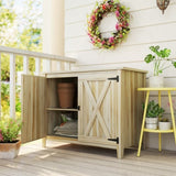 Outsunny Wooden Outdoor Storage Cabinet 79809072