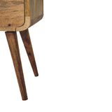 Artisan Furniture Solid Wood Mini Oak-ish Curved nightstand B182P280774