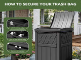 31 Gallon Large Outdoor Trash Bin, Waterproof Resin Garbage Can with Lid & Drip Tray, Waste 85962609