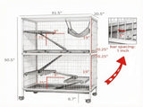 50 Inch Tall Rolling Ferret Chinchilla Cage Small Animal Pet Habitat with Hammock, 4 Doors, 89398696
