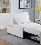 Contemporary White Color Sleeper Sofa Chair Pillow Plush Tufted Seat 1pc Convertible Sofa Sherpa B011P200214