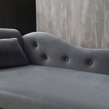 Aijia 60" Velvet Multifunctional Storage Chaise Lounge Buttons Tufted Nailhead Trimmed Solid Wood W111749337