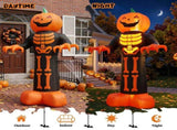 12ft Inflatable Halloween Decor with Skeleton Ribs, Pumpkin & Grim Reaper, 3 LED Lights 115 Count 23117795