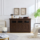 3 Doors Cabinet Farmhouse Buffet Sideboard Cabinet, Farmhouse TV Stand Barn Design Three doors W2275P149114