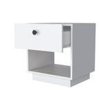 White 1-Drawer Nightstand B062P175089