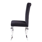 Black and Chrome Tight Back Side Chairs B062P182704
