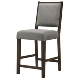Grey and Espresso Stool with Footrest B062P153903