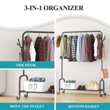 ZNTS Floor-Standing Metal Coat Rack, Clothing Coat Rack With Bottom Rack, Hanger For Hanging Clothes And 59330454