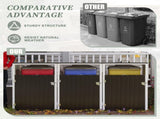 Garbage Bin Shed Stores 3 Trash Cans with Pneumatic Support Rod, with Lockable Doors & Waterproof W1598P357716
