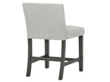 Selena Set of 2 Light Gray Fabric Counter Height Chairs with Gray Wood Frame & Footrest B061P406089