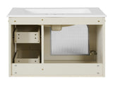 24" Bathroom Vanity Set Wall Mounted for Small Space, Bathroom Cabinet with Ceramic Sink, 2 Drawers N710P286704Y