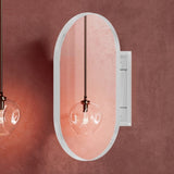 20x34 Inch Oval Recessed Medicine Cabinet, Metal Framed Bathroom Wall Cabinet with Mirror and W1435P201161
