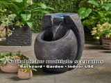 Backyard Water Fountain 21.5 Tall Floor Standing Fountain, Indoor/Outdoor Modern Two-Tier 56051959