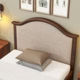 ZNTS Twin Size Bed Frame with Headboard and Footboard, Upholstered Twin Platform Bed with Strong Wooden W504140833