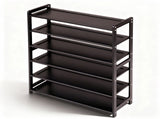 26.8*9.84*35.4in 6-Tier Flat Bamboo Shoe Rack, Coffee Color 30964611