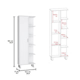 Crovie Linen 63-inch High Bathroom Cabinet Storage Cabinet with Four Open Shelves B070P173170