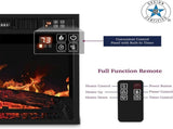 23" Electric Fireplace, 3DInfrared Black Fireplace Electric Insert Heater, with IR Remote Control, 92000032