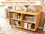 4 Cube Open Storage Bookshelf with 5 Heavy-Duty Metal Elevated Legs, Anti-Tip Wall Anchors Enclosed 18563218