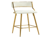 (SET of 2) 26'' Counter height bar stools Corduroy kitchen island counter bar stool with back,golden 25086377
