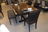 Transitional Dining 1pc Wooden Bench Button-Tufted Seat Light Rustic Brown Finish B01176990