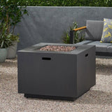 33" Outdoor Iron Square Propane Fire Pit, Tank Inside, Brushed Brown - 50,000 BTU 62837.00BRN-50K