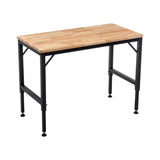 48" Heavy-Duty Adjustable Workbench for Garage, Rubber Wood Shop Table W/Rubber Pads, Hardwood W1422P218517