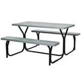 Picnic Table Bench Set Gray 61147457