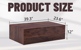 39.3*23.6*12 Inch Walnut Wood Grain MDF Coffee Table - Luxurious Design, Perfect Living Room W1151P231619