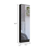 Leto Xl Shoe Rack, Mirror, Five Interior Shelves, Single Door Cabinet -Black B07091929