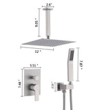 12 Inch Bathroom Rain Shower Combo Set With Hand Shower W121749881