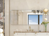 40x30inch Brushed Silver Rounded Corner Rectangle Mirror For Wall Metal Frame Wall Mounted W2091126976