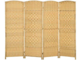 4-Panel 6ft Natural Wood Folding Screen Freestanding Room Divider for Home & Office 81614693