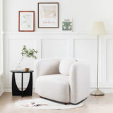 Accent Square Sofa Chair, Boucle Fabric Upholstered Single Cloud Couch Chair, Japandi Style Armchair W2664P263293
