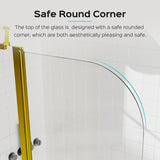 43 in. W * 58 in. H Frameless Folding Shower Doors for Bathtub, 1/4" Thick SGCC Tempered Glass W1552P174994