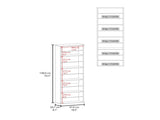 Wall Shoe Rack 54" H, One Mirror, One Door, Five Internal Storage Shelves, Approximate Capacity for B097P296808