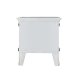 2 Drawers Nightstand with Oversized Scrolled Leg, Antique Pearl B016P257256