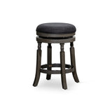 24" Counter Stool, Weathered Gray Finish, Charcoal Fabric Seat B04660746