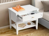 Wood Nightstand End Side Table with 2 Drawer for Living Room, Bedroom 64916799