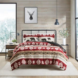 King/Cal King Print Sherpa Comforter Set B035100528